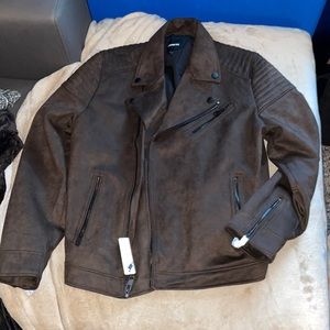 Faux Suede Biker Jacket